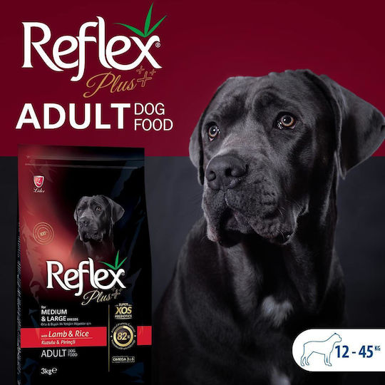 Reflex Plus Adult Medium/Large 3kg Dry Food for Adult Medium & Large Breed Dogs with Lamb and Rice