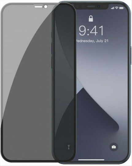 Nuon Privacy Full Face Tempered Glass Μαύρο (iPhone 15)