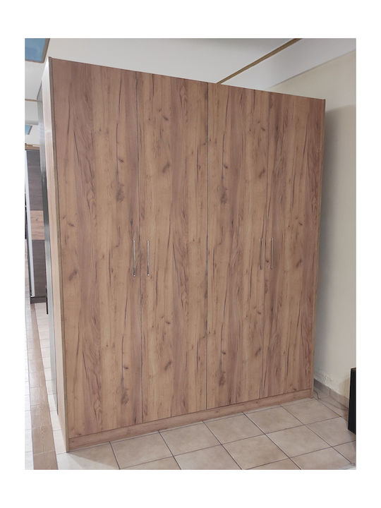 Четирикрилен Гардероб Орех 200x60x250cm
