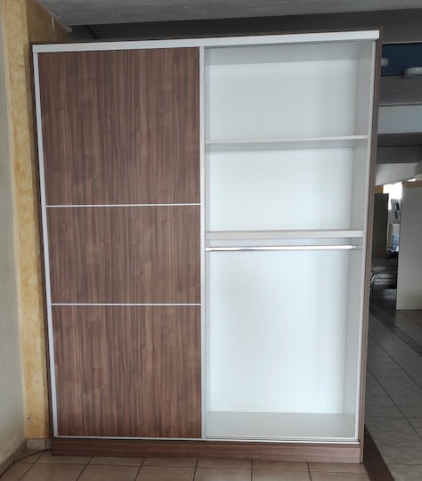 Doppeltür Kleiderschrank Schieben Walnuss 200x65x250cm