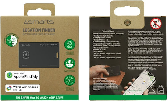 4Smarts SkyTag Card Duos Apple Find My & Google Find Hub Μαύρο