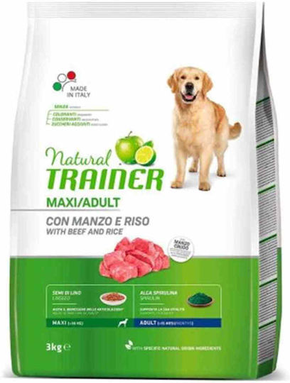 Natural Trainer Adult Maxi 12kg Dry Food for Adult Large Breed Dogs with Rice and Calf