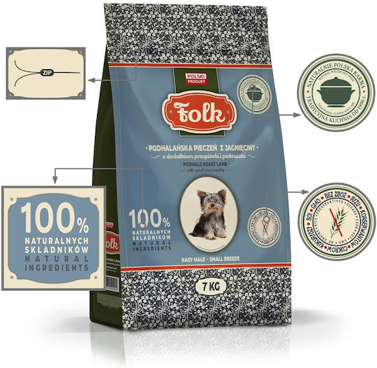 Dog Food 7kg Hrană Uscată pentru Câini de Rase Mici cu Miel și Prepeliță