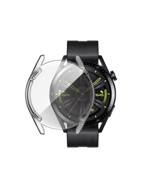Калъф за Huawei Watch Gt 3 46 мм с пълно обграждане и защитно фолио в черно