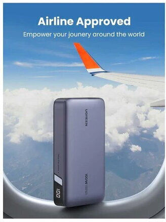 Ugreen PB720 Power Bank 20000mAh 100W με Θύρα USB-A και 2 Θύρες USB-C Power Delivery / Quick Charge 2.0 / Quick Charge 3.0 Γκρι