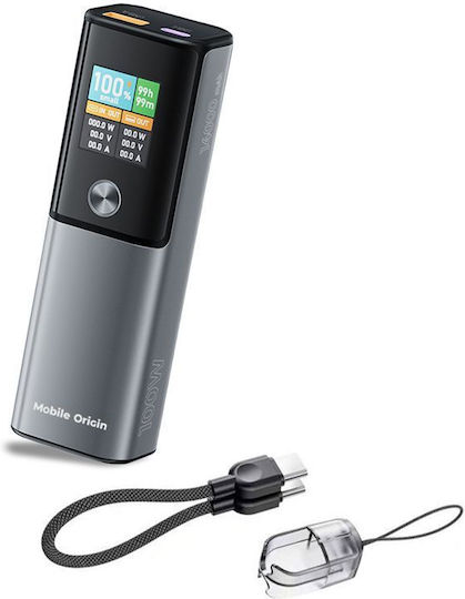 Mobile Origin PB12 Power Bank 14000mAh 100W με Θύρα USB-A και Θύρα USB-C Power Delivery Διάφανο