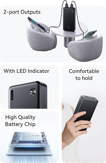 Usams PB83 Power Bank 20000mAh Power Delivery / Quick Charge 3.0 Μαύρο