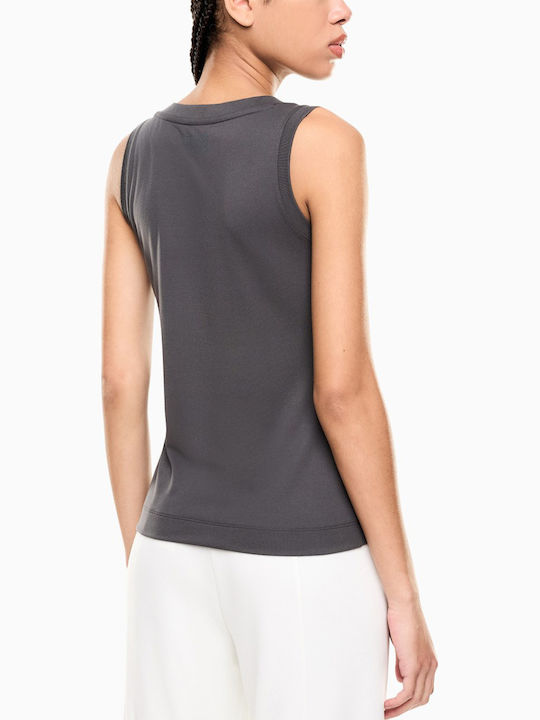 Emporio Armani Women's Sports Top Gray Pinstripe