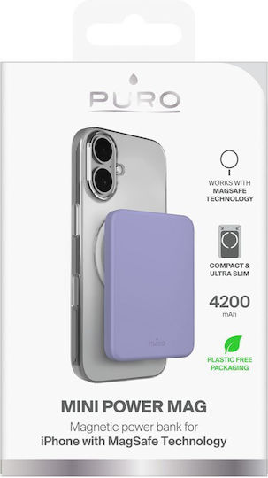 Puro MagSafe Power Bank 4200mAh Μωβ