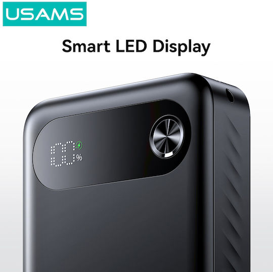 Usams PB80 Power Bank 20000mAh 20W με 2 Θύρες USB-A και Θύρα USB-C Power Delivery Λευκό