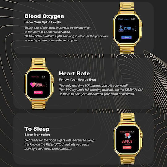 Ultra 9 Max Smartwatch mit Pulsmesser (Gold / Black)