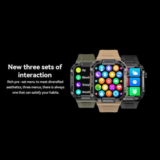 Mk66 1.85 Inch Color Screen Smart Watch Support Heart Rate Monitoring Blood Pressure Monitoring Yellow