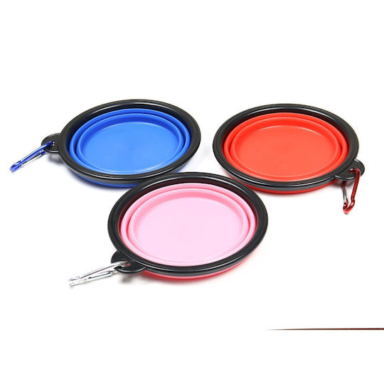 Animal Bowl Silicone Water for Dog & Cat 350ml in Red Color