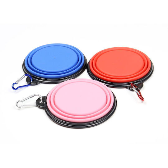 Animal Bowl Silicone Water for Dog & Cat 350ml in Red Color