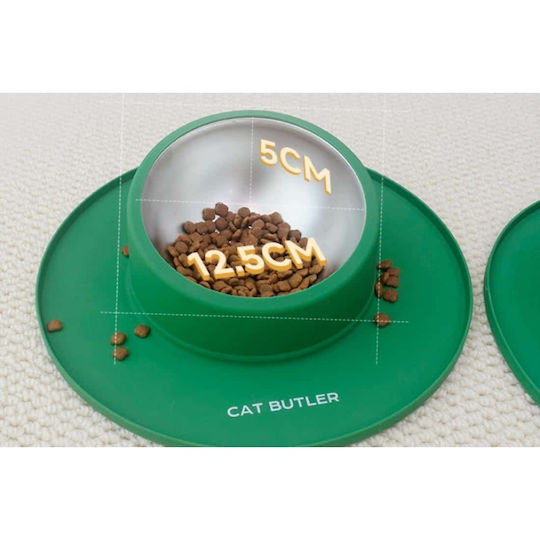 Animal Pet Stainless Steel Bowl Food for Dog & Cat 280ml in Green Color