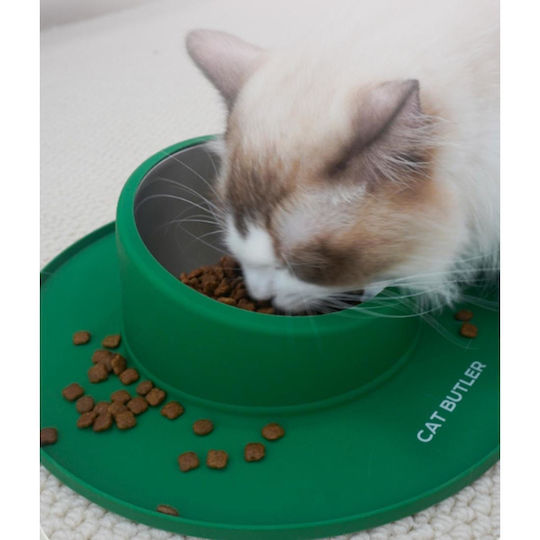Animal Pet Stainless Steel Bowl Food for Dog & Cat 280ml in Green Color
