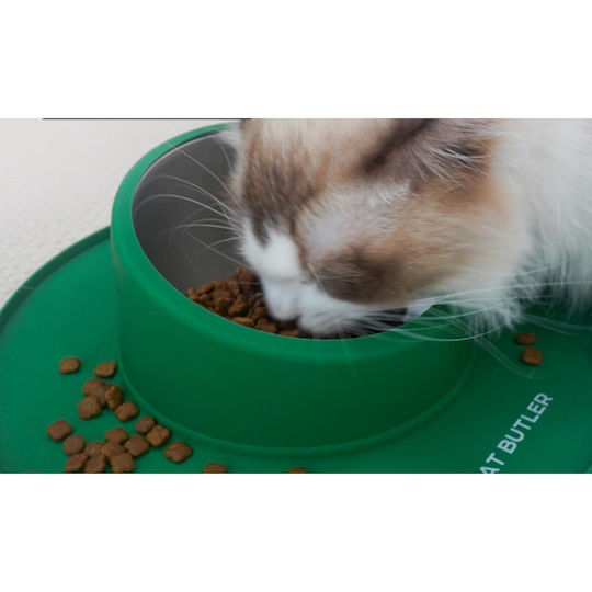Animal Pet Stainless Steel Bowl Food for Dog & Cat 280ml in Green Color