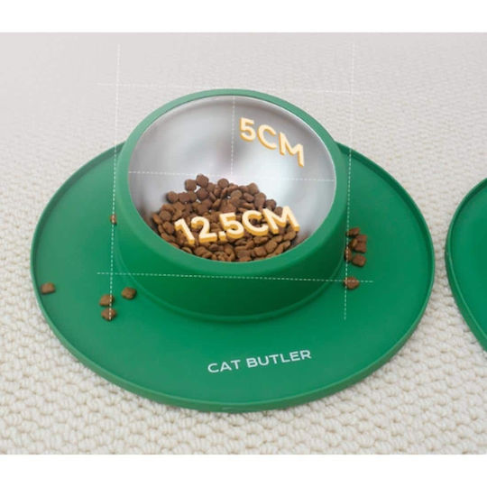 Animal Pet Stainless Steel Bowl Food for Dog & Cat 280ml in Green Color