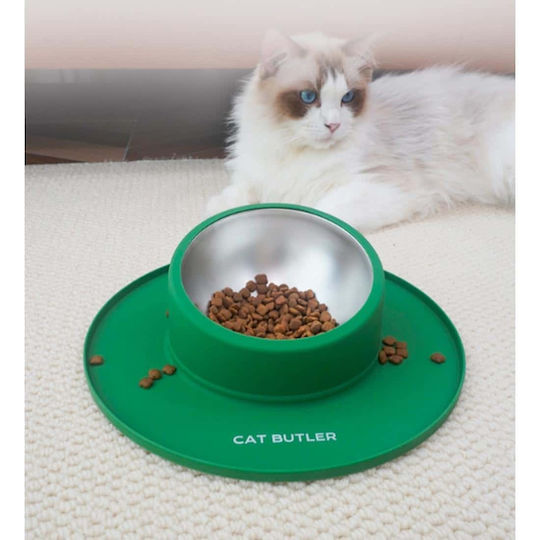 Animal Pet Stainless Steel Bowl Food for Dog & Cat 280ml in Green Color