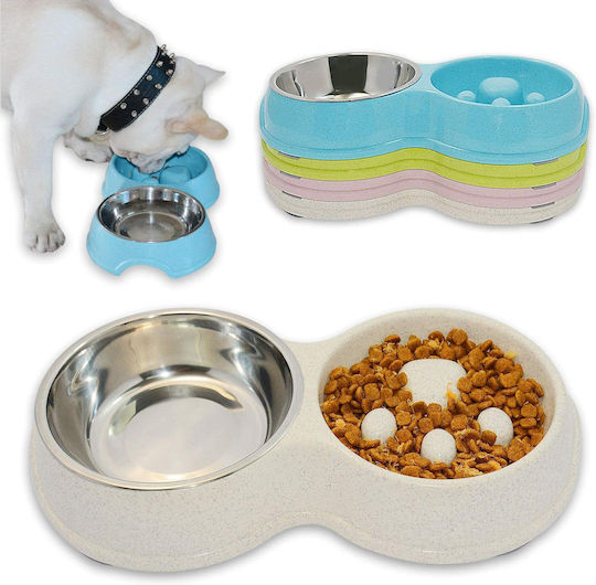 Edelstahl Schalen Futter für Hund & Katze 2x 700ml in Grün Farbe