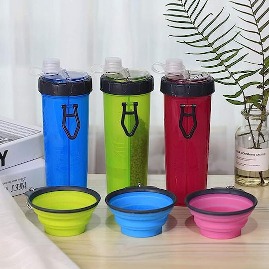 Zwei Flasche aus Silikon Wasser für Hund & Katze in Blau Farbe
