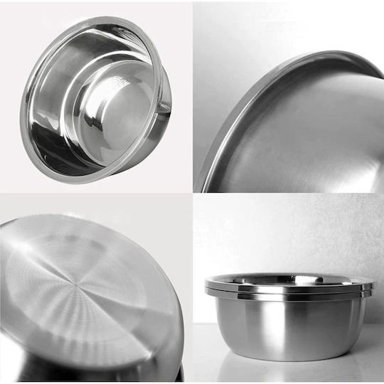 Animal Stainless Steel Bowl Food for Dog & Cat 7lt in Silver Color