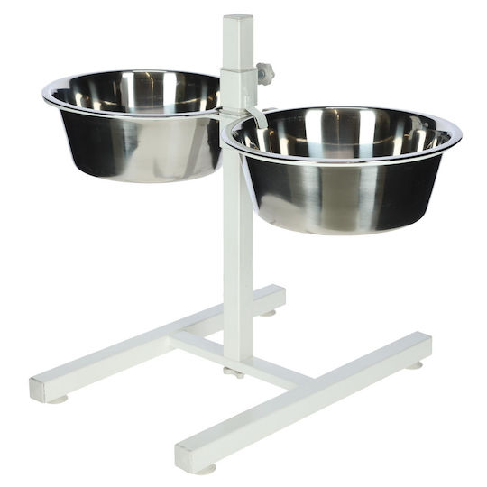 Kerbl Bowl Food & Water for Dog with Base 2x 3.6lt in White Color
