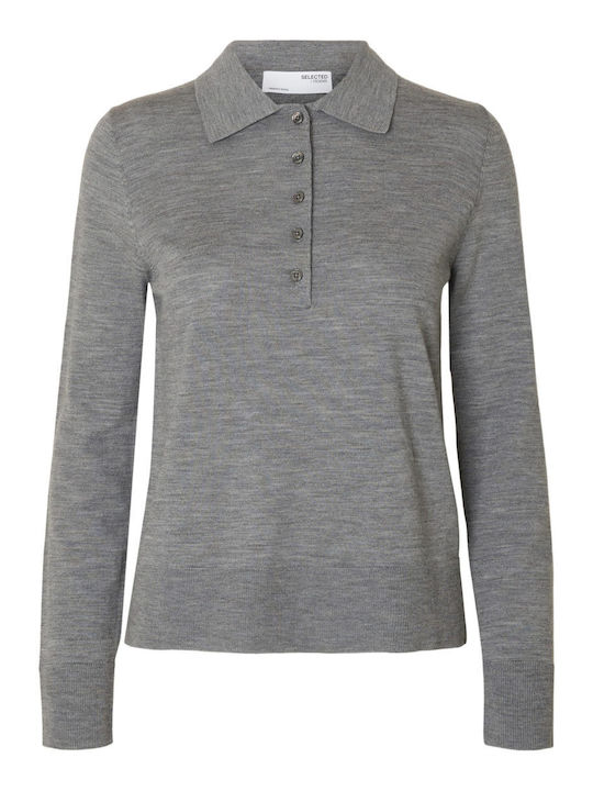 Women's Sweater Woolen Medium Grey Melange