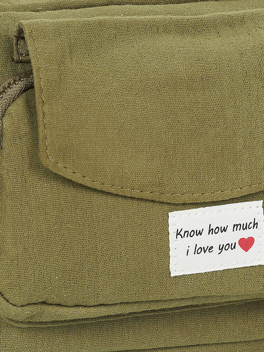 Damen Schultertasche Khaki