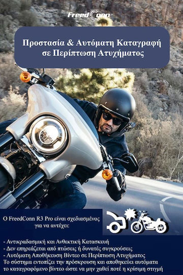 FreedConn R3 Single Motorcycle Communication for Helmet with Bluetooth & Camera