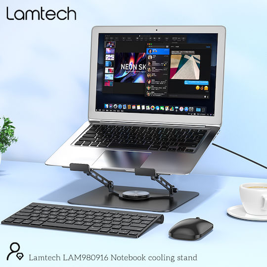 Lamtech Cooling Pad για Laptop έως 17" με 1 Ανεμιστήρα και Φωτισμό LAM980916