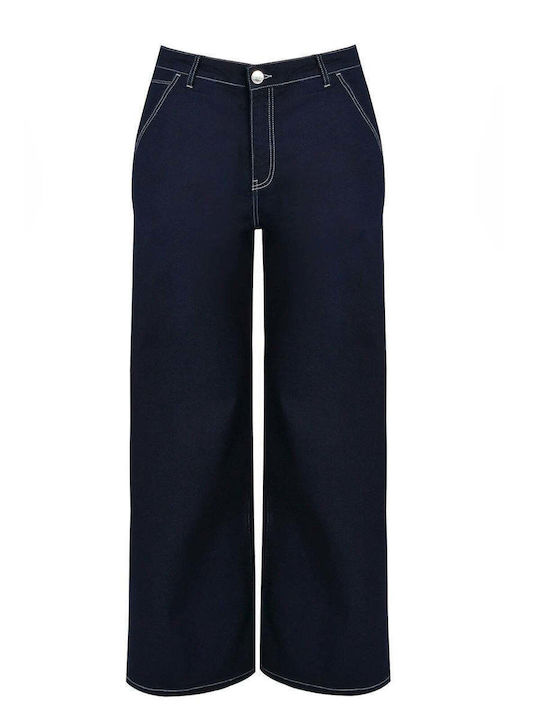 High Waist Women's Jean Pants in Wide Leg Style 0007.2591 Denim
