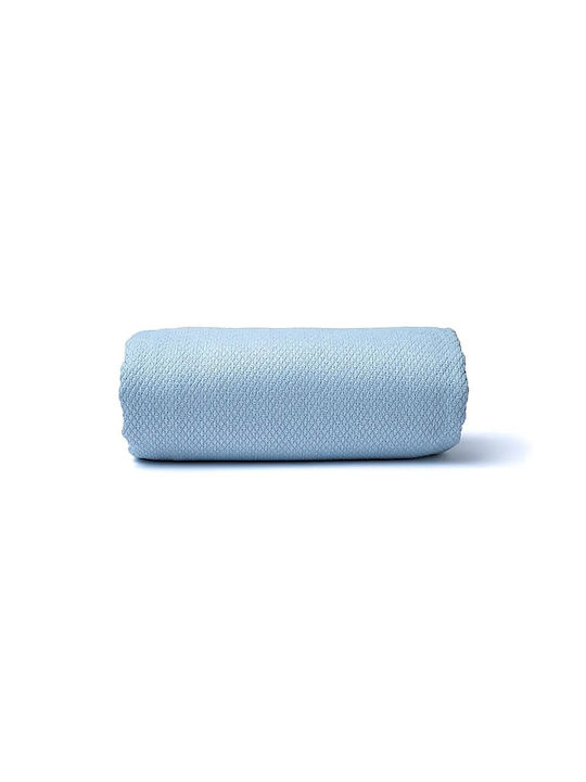 Yogi & Yogini Microfiber Blue Gym Towel with Carrying Case 183x65cm