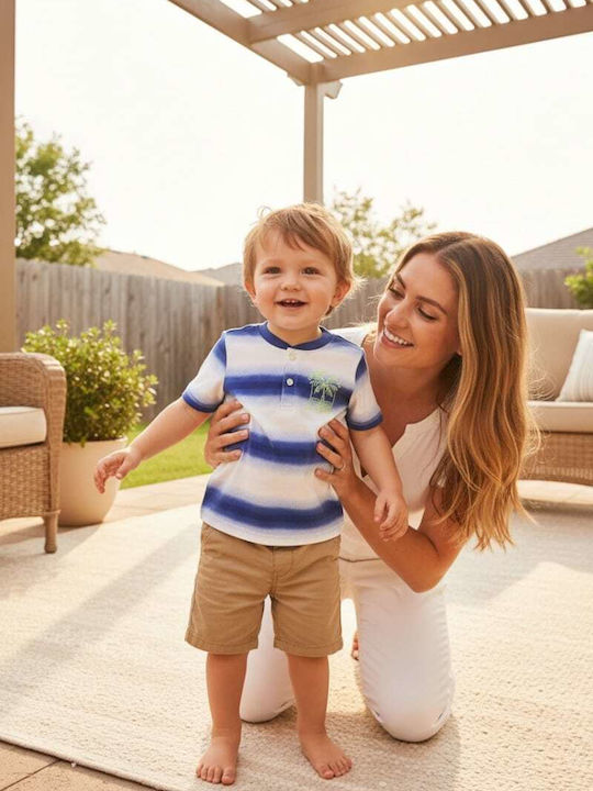 Kids' Shirt Short Sleeve blue-white