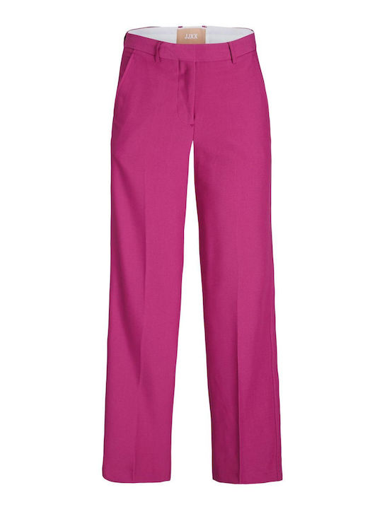 Women's High-waisted Chino Trousers Carmine Rose