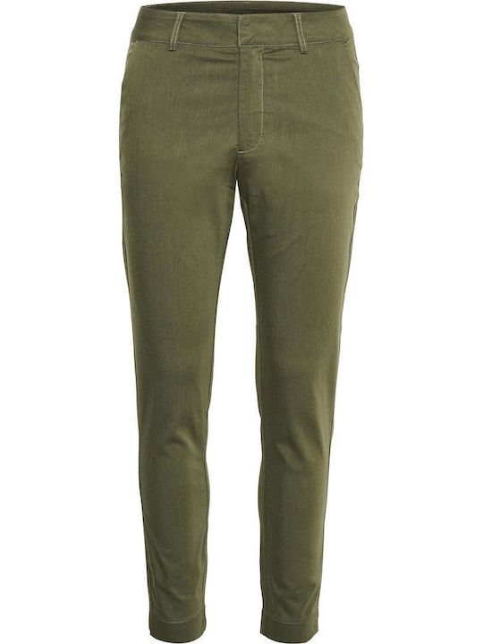 Damen Stoff Hose Light Green