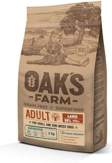 Oak's Farm Getreidefreies Trockenfutter für kleine Rassen mit Lamm, 2kg