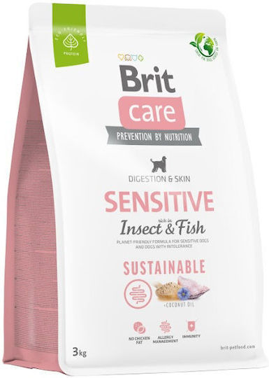 Brit Care Digestion & Skin Sensitive 3kg Dry Food Grain-Free & Gluten-Free for Adult Dogs with Fish
