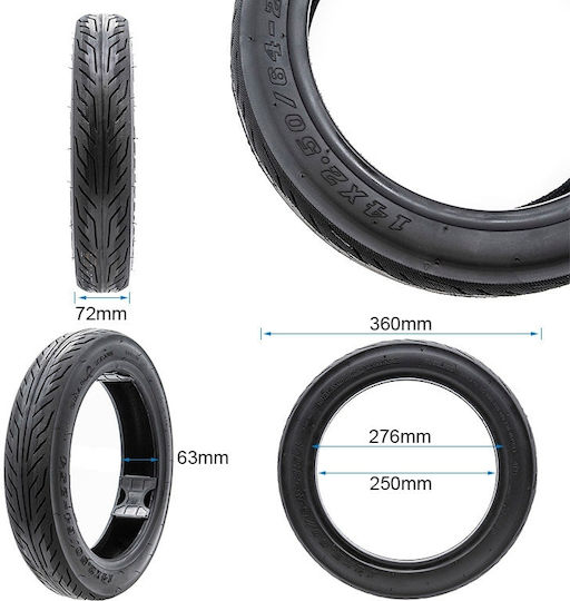 Ewheels Λάστιχο για Ηλεκτρικό Scooter σε Μαύρο Χρώμα