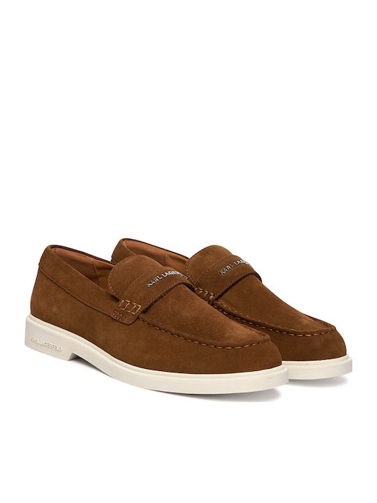 Karl Lagerfeld Suede Men's Loafers in Brown Colour
