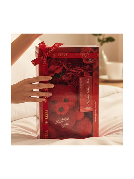Pachet Special De Valentine „I Love You” Ursuleț De Pluș Ily Apă De Parfum 30 Ml Trandafir Decorativ În Cutie De Fereastră