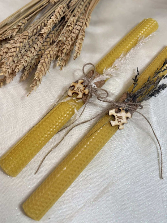 Osterkerzen für Paare Rund Beduftete Handgefertigte mit Box aus Bienenwachs 2 Stück