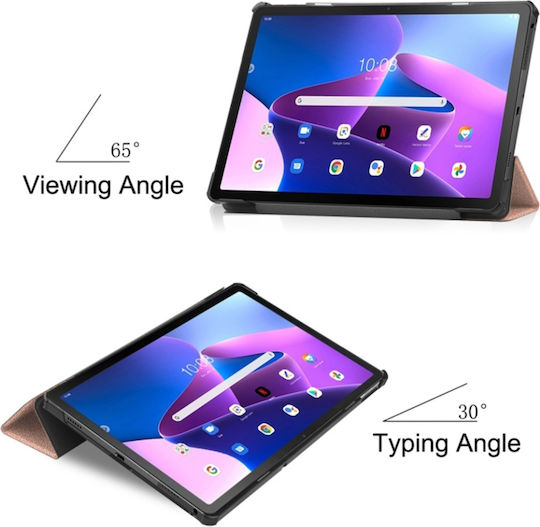 Калъф За Таблет Lenovo Tab M10 3-то Поколение Tb328fu/tb328xu Skyddar Innovation Многоъгълна Стойка Функция Сън Събуждане Foldpro Розов Комплект Стикер