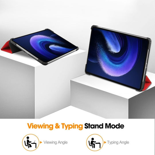 Husă Tabletă Xiaomi Pad 6 Pad 6 Pro Skyddar Innovation Suport Multi-unghi Funcție Sleep Wake Foldpro Roșie Set Autocolant
