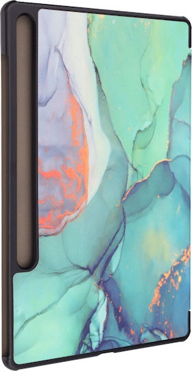Tablet Hülle Samsung Galaxy Tab S9 Plus S9 Fe Plus S10 Plus Skyddar Innovation Mehrwinkel-Stand Schlaf- und Wachfunktion Faltpro Grün Zeit-Set Sticker