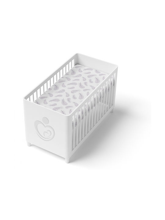 BabyMam Lenjerie De Patut Bebe Pentru Patut Din Bumbac Cu Cauciuc Gri 90x40cm
