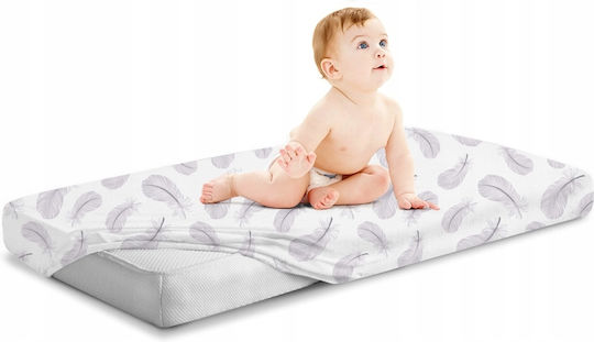 BabyMam Βρεφικό Σεντόνι Κούνιας Βαμβακερό με Λάστιχο Γκρι 90x40εκ.