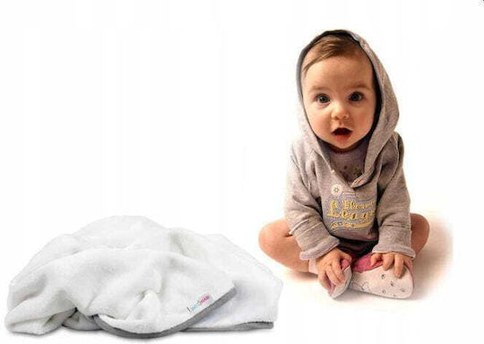 BabyMam Pătură Pepinieră Swaddling Catifea Albă cu Animal 75x100 cm