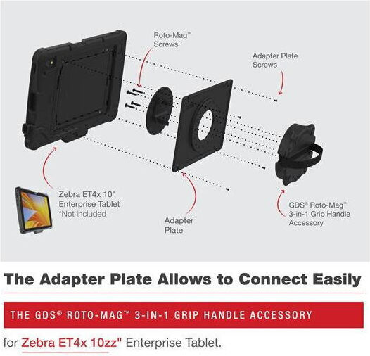 Ram Mounts Gds Roto-mag 3 In 1 Griffhalter Zubehör Zebra Et4x 10" Tablet Mehrfarbig