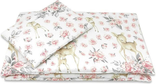 MimiNu Baby Bettwäsche-Set Für Krippe Sweet Deer Rosa 5 Stück